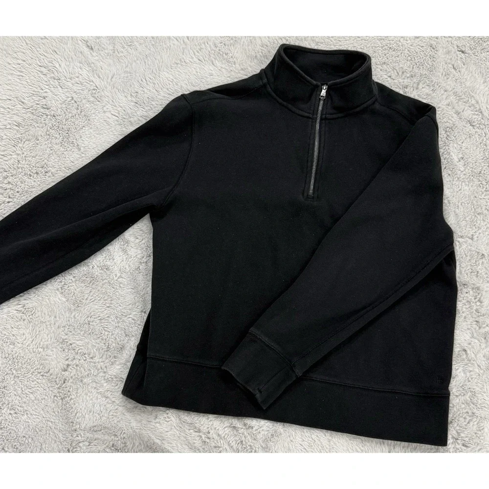 Banana Republic Men's Black 1/4 Zip Mock Neck Pullover Sweatshirt Size L